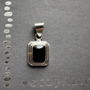 Silpada Sterling Silver and Onyx Rectangle Pendant